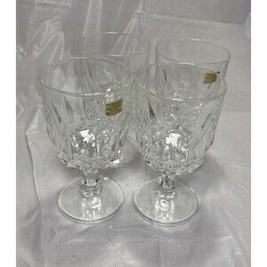 4-Vintage Arcoroc Clear with Stem Cordial Glasses -